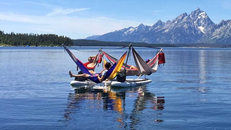 Illustration for article titled Maximize a Lazy Summer Afternoon With This Absurd Raft Full of Hammocks